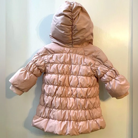 babyGap Puffy Winter Coat with hood Dusty Rose 0-6 months EUC - Picture 8 of 9